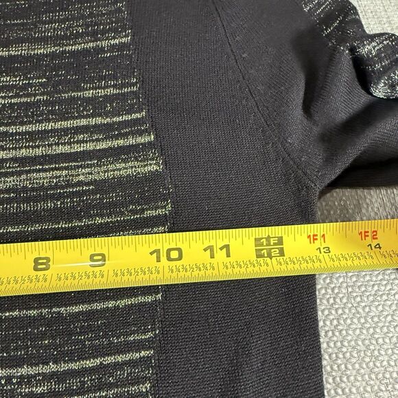 BCBGMaxAzria Jennings Sweater Knit Dress Medium L/S  Black/Metallic Thread - Picture 6 of 7